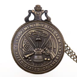 pocket watch on chain Fashion Army Quartz Pocket Watch Retro Steampunk Necklace Pendant Chain Watch карманные часы