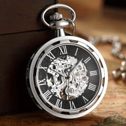 Luxury Retro Hollowed Out Mechanical Pocket Watch with Luminous Waterproof Semi-Automatic Alloy Waist Chain Suitable for Daily