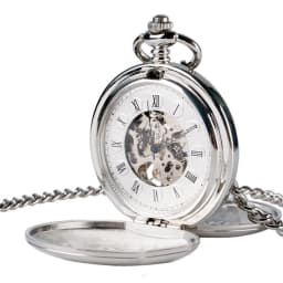 Classic double face hand winding mechanical pocket watch smooth surface hollowed Roman numeral men women mechanical pocket watch