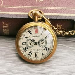 Antique London 1856's 5 Hand Small Dial Mechanical Pocket Watch Roman Number Open Face Fob Watch Gift Clock