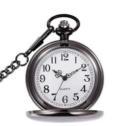Fashion 37CM Fob Chain Smooth Steel Quartz Pocket Watch Vintage Roman Nmber Dial Pendant Fob Watch Gifts Clock