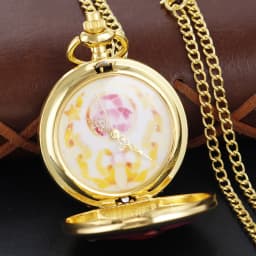 Japanese Anime Beauty Girl Gold Quartz Pocket Girl Vintage Fob Watch Children's Gift Women Pendant Necklace Souvenir