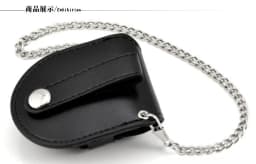 Stylish Gentlemen’s Brown-backed Retro Timeless Pocket Watch Case, Premium Mechanical Organizer Holder with Coin Pouch & Chain