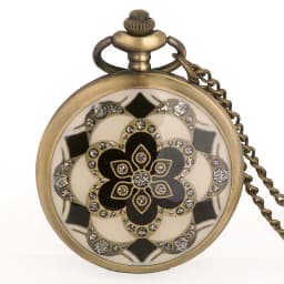 Antique Big Dial Men Women Quartz Pocket Watch Vintage Bronze Pendant Necklace Clock Gifts Fob Watch