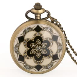 Antique Big Dial Men Women Quartz Pocket Watch Vintage Bronze Pendant Necklace Clock Gifts Fob Watch
