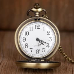 Antique Big Dial Men Women Quartz Pocket Watch Vintage Bronze Pendant Necklace Clock Gifts Fob Watch