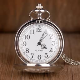 Fashion Silver Hollow Dial Steampunk Quartz Pocket Watch Stainless Steel Pendant Chain Gift for Men Women Friend