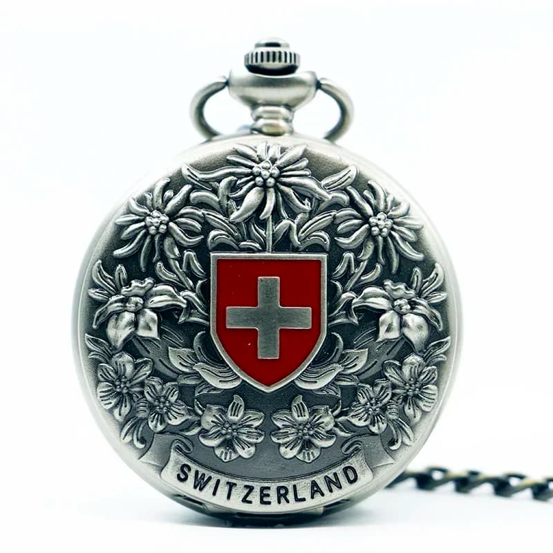 Classic Switzerland Red Cross Hollow Mechanical Pocket Watch Hand Wind Fob Watches High Quality Men Women Pocket Watch Gift