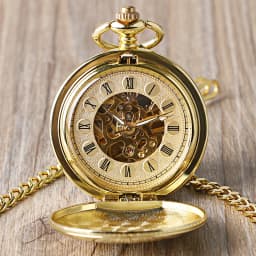 Top Luxury Smooth Roman Numerals Vintage Mechanical Pocket Watch Steampunk Hand Winding Men's Watch FOB Clock with Hook Chain