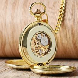 Top Luxury Smooth Roman Numerals Vintage Mechanical Pocket Watch Steampunk Hand Winding Men's Watch FOB Clock with Hook Chain