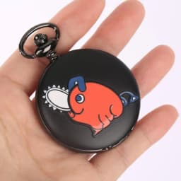 Chainsaw Man Pochita Cosplay Quartz Pocket Watch Chain Pendant Black Cute Animal Cartoon Necklace Jewelry Gifts for Men Women