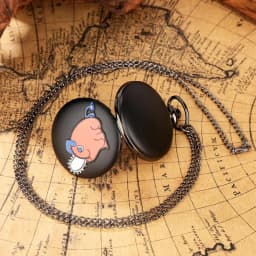 Chainsaw Man Pochita Cosplay Quartz Pocket Watch Chain Pendant Black Cute Animal Cartoon Necklace Jewelry Gifts for Men Women