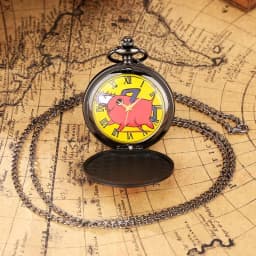 Chainsaw Man Pochita Cosplay Quartz Pocket Watch Chain Pendant Black Cute Animal Cartoon Necklace Jewelry Gifts for Men Women