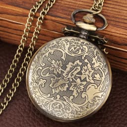 Bronze Mexican Maya Aztec Calendar Art Prophecy Culture Gold Plated Coin Quartz Pocket Watch with 80cm Necklace/38cm Waist Chain