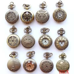 10pcs/Lot, Mixed Bulk Vintage Quartz Fob Pocket Watch With Sweater Necklace Chain Women Dress Watch Children Watches