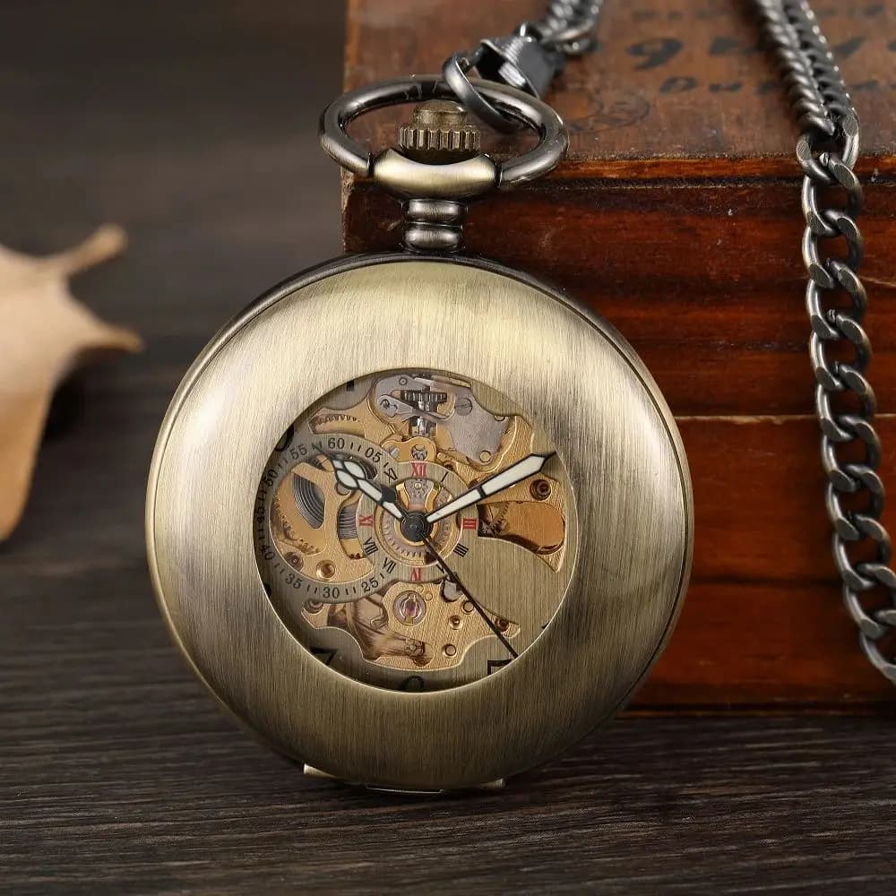 Vintage Luxury Mechanical Pocket Watch Classic Flip Cover Luminous Hollow Out Manual Winding Men Women Mechanical Pocket Watch