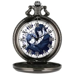 Dark Butler Japanese Manga Theme Alloy Pocket Watch Roman Numerals Dial Exquisite Cover Nice Necklace Best Appropriate Gifts