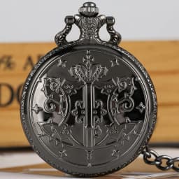 Dark Butler Japanese Manga Theme Alloy Pocket Watch Roman Numerals Dial Exquisite Cover Nice Necklace Best Appropriate Gifts