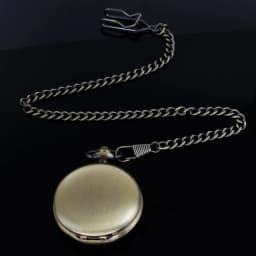 Vintage Pocket Watch with Chain Roman Numerals Smooth Steel Men's Quartz Pocket Watches with Chain Clip for Men