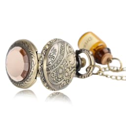 Small Pocket Watch Women Clock Drink Me Necklace Pendant with Bottle Birthday Gifts for Women Girl Watches Drop Shipping