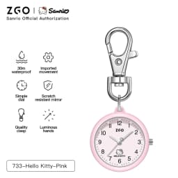 ZGO Sanrio Cinnamoroll Lady Pocket Watch, Simple Design Sense Pendant Watch, Waterproof, Quartz Watch, Gift 733