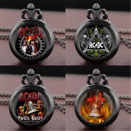 Band theme Glass Dome Vintage Quartz Pocket Watch Men Women Pendant Charm Clock Watch Jewelry Gifts Relojes De Bolsillo