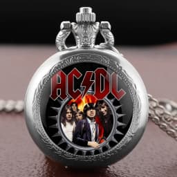 Band theme Glass Dome Vintage Quartz Pocket Watch Men Women Pendant Charm Clock Watch Jewelry Gifts Relojes De Bolsillo