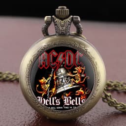 Band theme Glass Dome Vintage Quartz Pocket Watch Men Women Pendant Charm Clock Watch Jewelry Gifts Relojes De Bolsillo