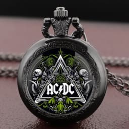 Band theme Glass Dome Vintage Quartz Pocket Watch Men Women Pendant Charm Clock Watch Jewelry Gifts Relojes De Bolsillo