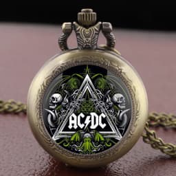 Band theme Glass Dome Vintage Quartz Pocket Watch Men Women Pendant Charm Clock Watch Jewelry Gifts Relojes De Bolsillo