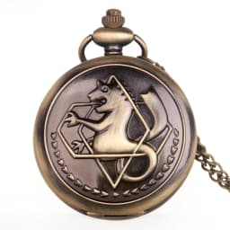 Classic Movie Edward Elric Cosplay Quartz Pocket Watch Vintage Black Pendant Necklace Men Women Fob Watch