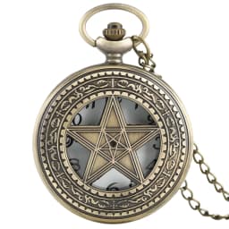 Hollow Bronze Quartz Pocket Watch Necklace Clock Arabic Numerals Dial Classic Vintage Pendant Timepiece Gift for Men Women