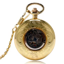 Golden Automatic Mechanical Pocket Watch Fob For Nurse Luxury Fashion Trendy Stylish Shield Pendant Men Women Christmas Gift