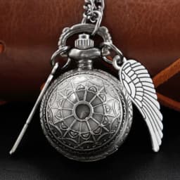10pcs/lot Wholesale Gold Fairy Ball Quartz Pocket Watch Men's and Women's Vintage Clock Children Gift Pendant Necklace Souvenir