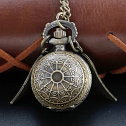 10pcs/lot Wholesale Gold Fairy Ball Quartz Pocket Watch Men's and Women's Vintage Clock Children Gift Pendant Necklace Souvenir