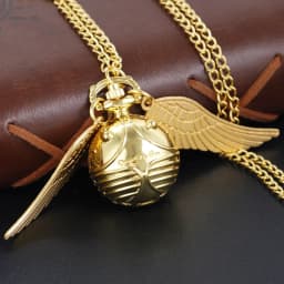 10pcs/lot Wholesale Gold Fairy Ball Quartz Pocket Watch Men's and Women's Vintage Clock Children Gift Pendant Necklace Souvenir