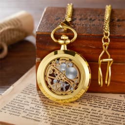 Luxury leisure college style male accessories without cover mechanical pocket watch hollowed out gold party fashionable