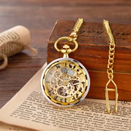 Luxury leisure college style male accessories without cover mechanical pocket watch hollowed out gold party fashionable