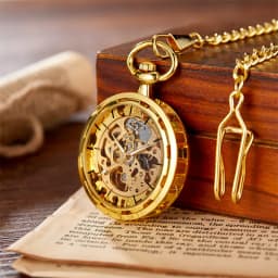 Luxury leisure college style male accessories without cover mechanical pocket watch hollowed out gold party fashionable