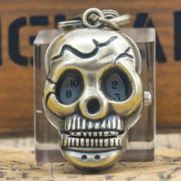 Retro Bronze Steampunk Skull Quartz Pocket Watch Necklace Pendant Clock Chain Men And Women Chain Halloween Gift
