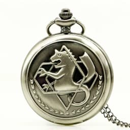 Vintage FullMetal Alchemist Edward Elric Cosplay Pocket watch Dull Polish Brown Hollow Men's Quartz Pocket Watch