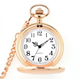 Classic Fashion 37CM Fob Chain Smooth Steel Polish Quartz Pocket Watch Mens Pendant Gifts