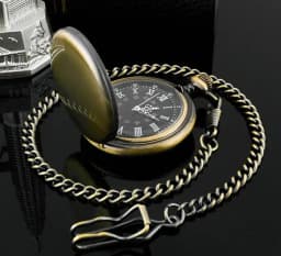 Classic Fashion 37CM Fob Chain Smooth Steel Polish Quartz Pocket Watch Mens Pendant Gifts