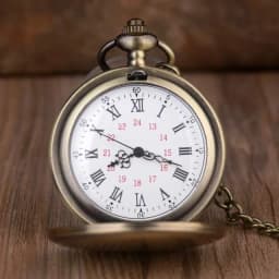 Classic Fashion 37CM Fob Chain Smooth Steel Polish Quartz Pocket Watch Mens Pendant Gifts