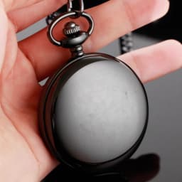 Classic Fashion 37CM Fob Chain Smooth Steel Polish Quartz Pocket Watch Mens Pendant Gifts