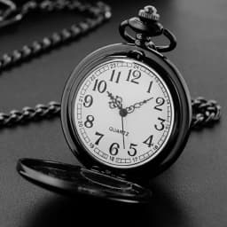 Classic Fashion 37CM Fob Chain Smooth Steel Polish Quartz Pocket Watch Mens Pendant Gifts