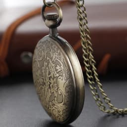 Antique Simple Wind Steel Roman Numerals Pocket Watch Bronze Antique Men Fob Chain Pendant Clock Women Children's Necklace Gift