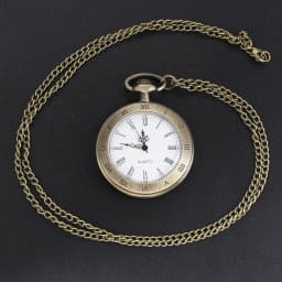 Antique Simple Wind Steel Roman Numerals Pocket Watch Bronze Antique Men Fob Chain Pendant Clock Women Children's Necklace Gift