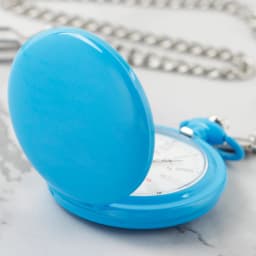 High Quality Steel Blue Digital Display Quartz Pocket Watch Retro Fashion Men and Women Exquisite Necklace Pendant Gift