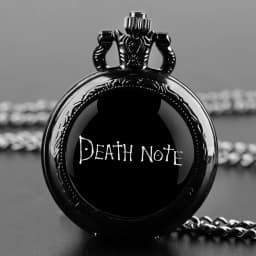 Classy Death Note Design Black Quartz Pocket Watch Fashion Necklace Timing Pendant with Chain Gift for Man Woman Souvenir